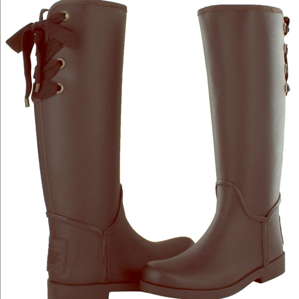 AUTHENTIC Coach matte black ’Tristee’ rainboots